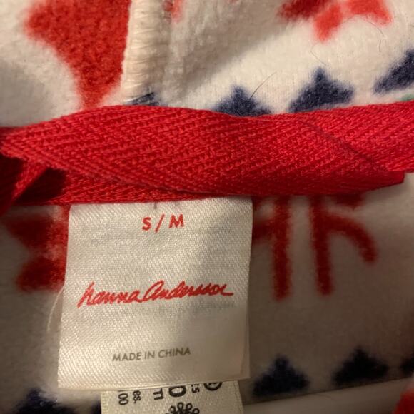 Hanna Andersson Women's Dear Deer Jumpsuit Size S M Marshmallow Fleece Holidays - Picture 6 of 8